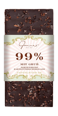 Deutschland Zartbitter Schokolade Gmeiner 99% mit Grué 100g