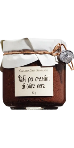 Italien Original Olivencreme von Cascina San Giovanni PATÉ DI OLIVE NERE 80 Glas