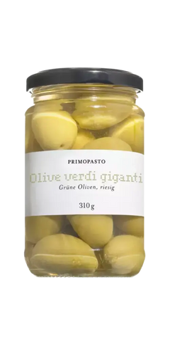 Italien große grüne Oliven im Glas 310g