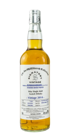 Schottland Highland Single Malt Whisky Bunnahabhain Staoisha 2014/2022 Signatgory Vintage Abfüller 700ml Flasche 46%