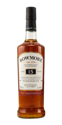 Schottland Islay Single Malt Whisky Bowmore 15 Jahre - Sherry Cask Finish Flasche 750ml 43%