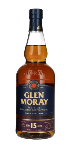 Schottland Speyside Single Malt Whisky Glen Moray 15 Jahre 700ml Flasche 40%