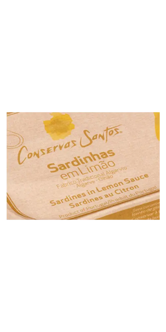 Portugal Original Sardinen mit Zitronegeschmack Sardinhas em Azeite 90g Etikett